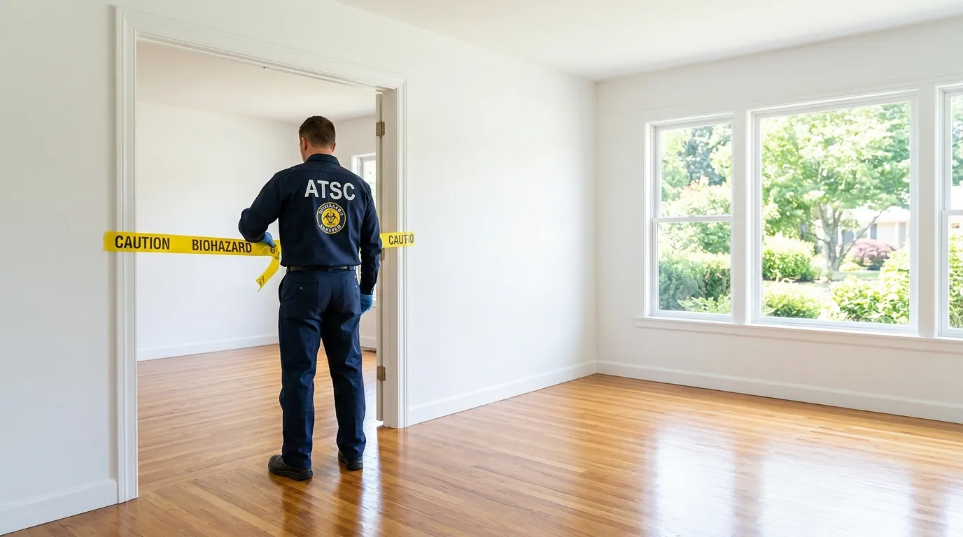 Certified biohazard cleanup crew performing Decomposition Cleanup in Indiantown